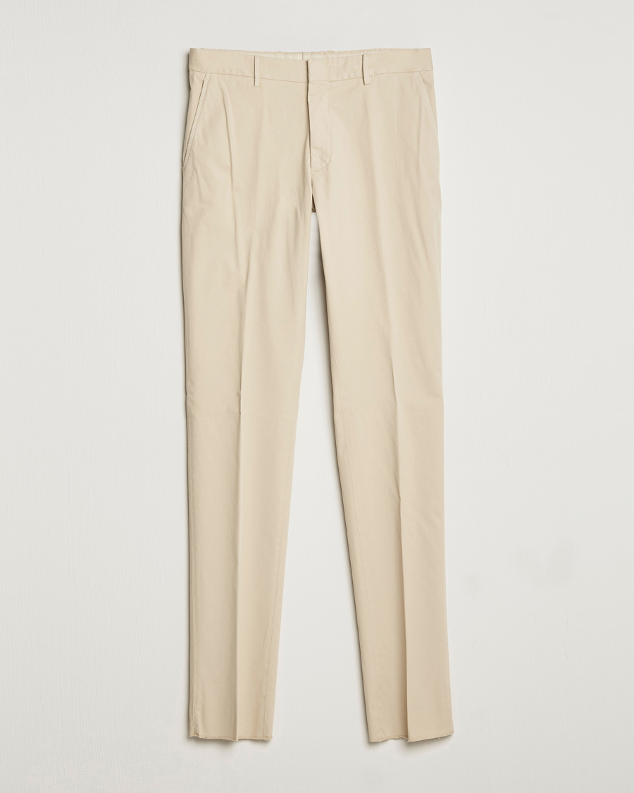Hombres | Pantalones | Zegna | Slim Fit Premium Cotton Chinos Off White