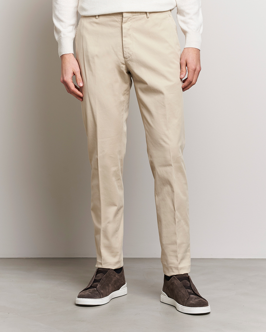 Hombres | Pantalones | Zegna | Slim Fit Premium Cotton Chinos Off White