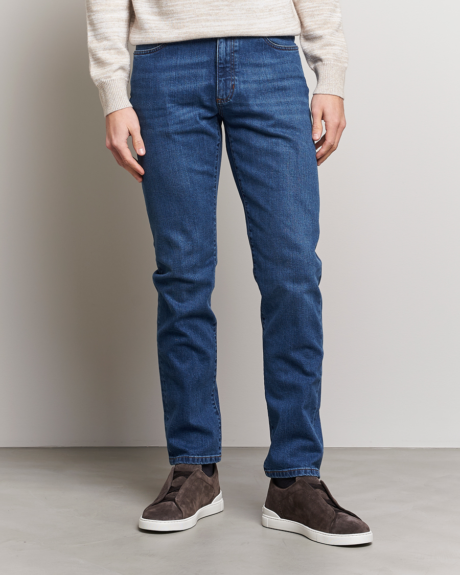 Hombres | Vaqueros | Zegna | Slim Fit Stretch Denim Jeans Stone Wash