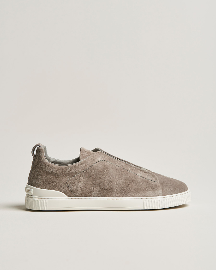 Hombres | Zegna Triple Stitch Sneakers Grey Suede | Zegna | Triple Stitch Sneakers Grey Suede