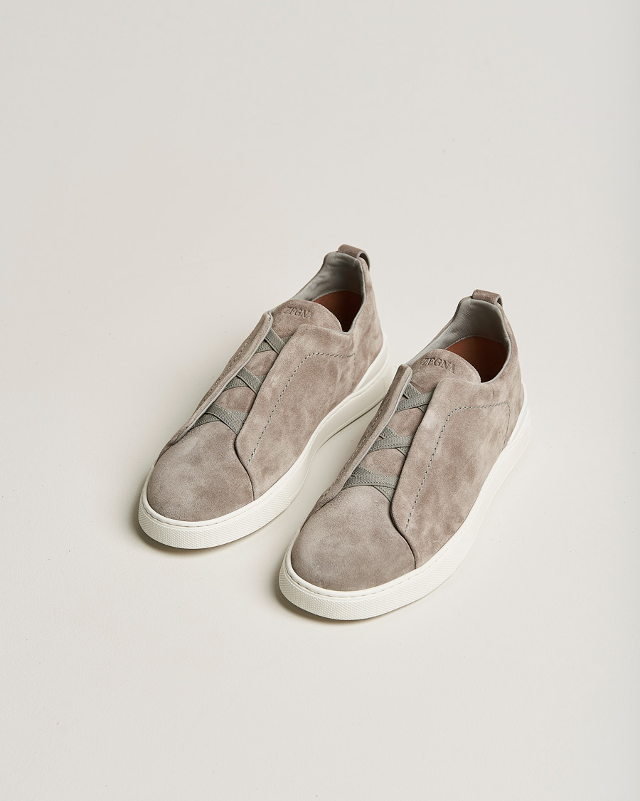 Hombres | Zegna Triple Stitch Sneakers Grey Suede | Zegna | Triple Stitch Sneakers Grey Suede