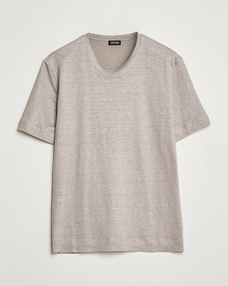 Hombres | Camisetas | Zegna | Pure Linen T-Shirt Taupe