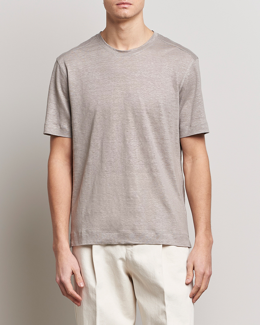 Hombres | Camisetas | Zegna | Pure Linen T-Shirt Taupe