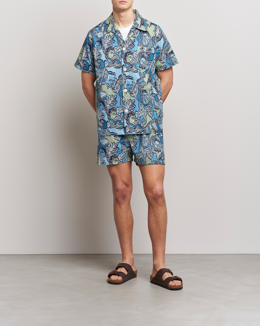 Hombres | Pijamas y batas | Derek Rose | Shortie Printed Cotton Pyjama Set Multi