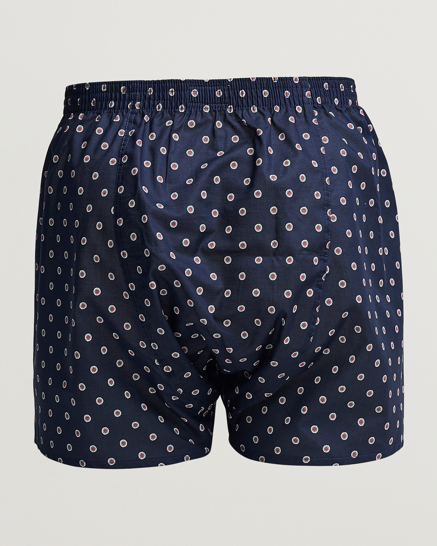 Hombres | Ropa interior y calcetines | Derek Rose | Classic Fit Woven Cotton Boxer Shorts Navy