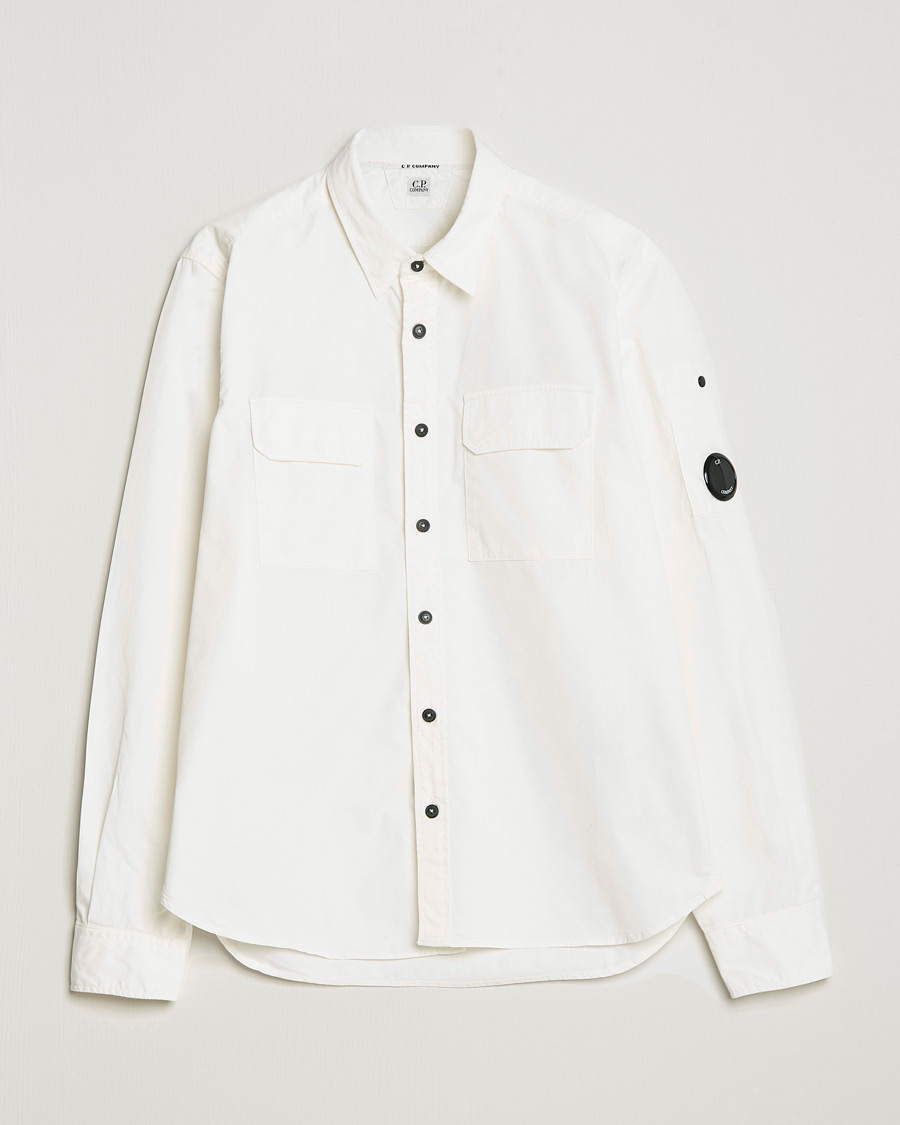 Hombres | Camisas | C.P. Company | Garment Dyed Gabardine Shirt Jacket White