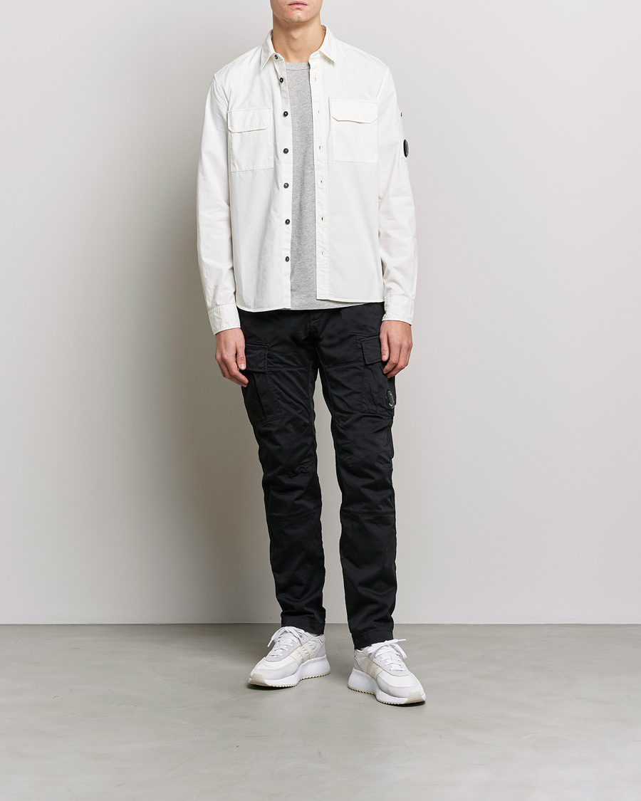 Hombres | Camisas | C.P. Company | Garment Dyed Gabardine Shirt Jacket White