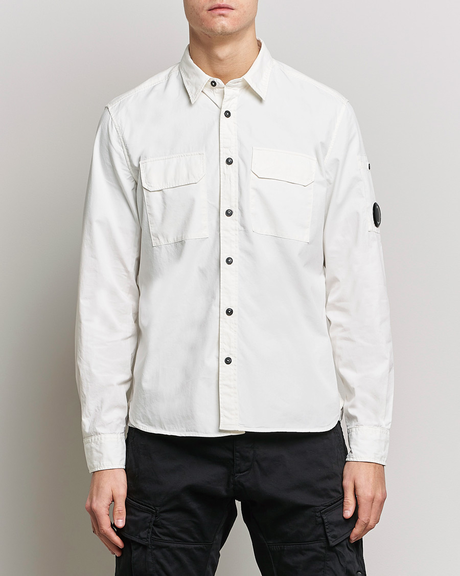 Hombres | Camisas | C.P. Company | Garment Dyed Gabardine Shirt Jacket White