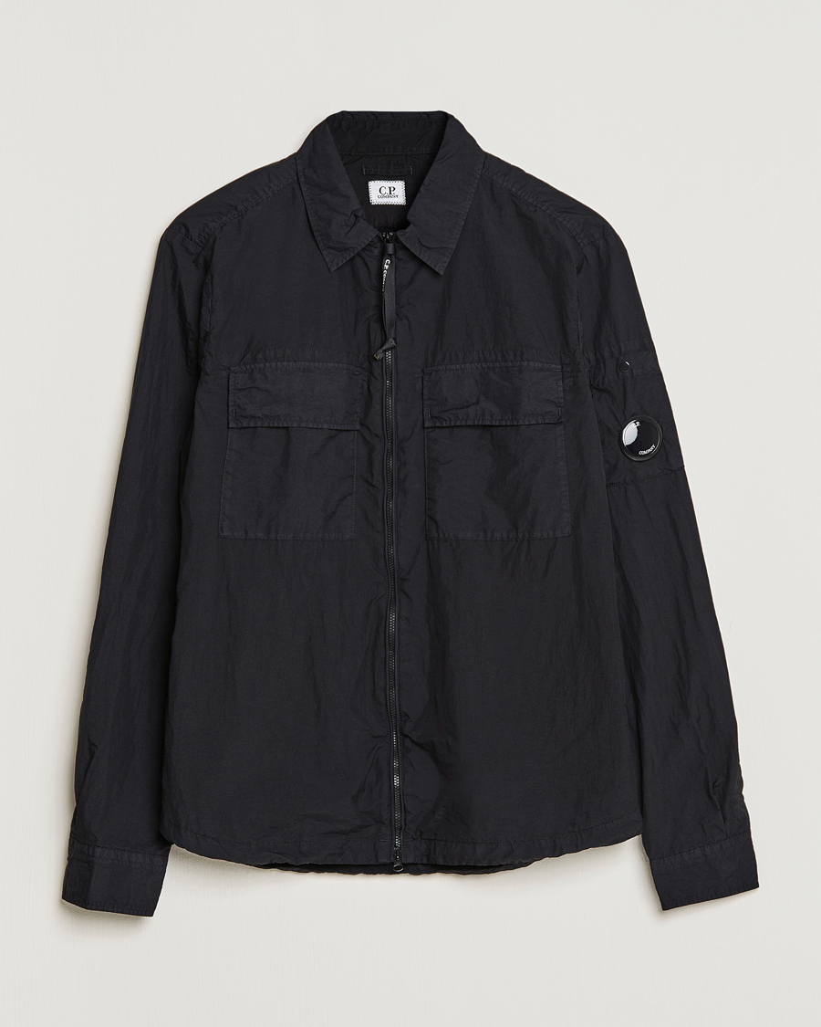 Hombres | Camisas | C.P. Company | Taylon L Nylon Zip Shirt Jacket Black