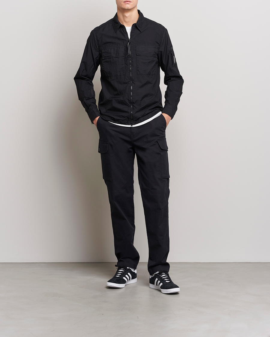 Hombres | Camisas | C.P. Company | Taylon L Nylon Zip Shirt Jacket Black