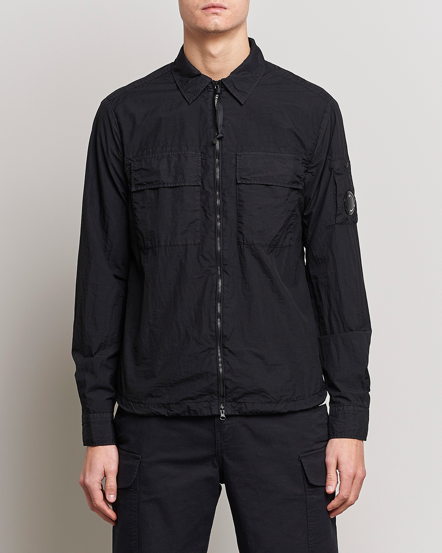 Hombres | Camisas | C.P. Company | Taylon L Nylon Zip Shirt Jacket Black