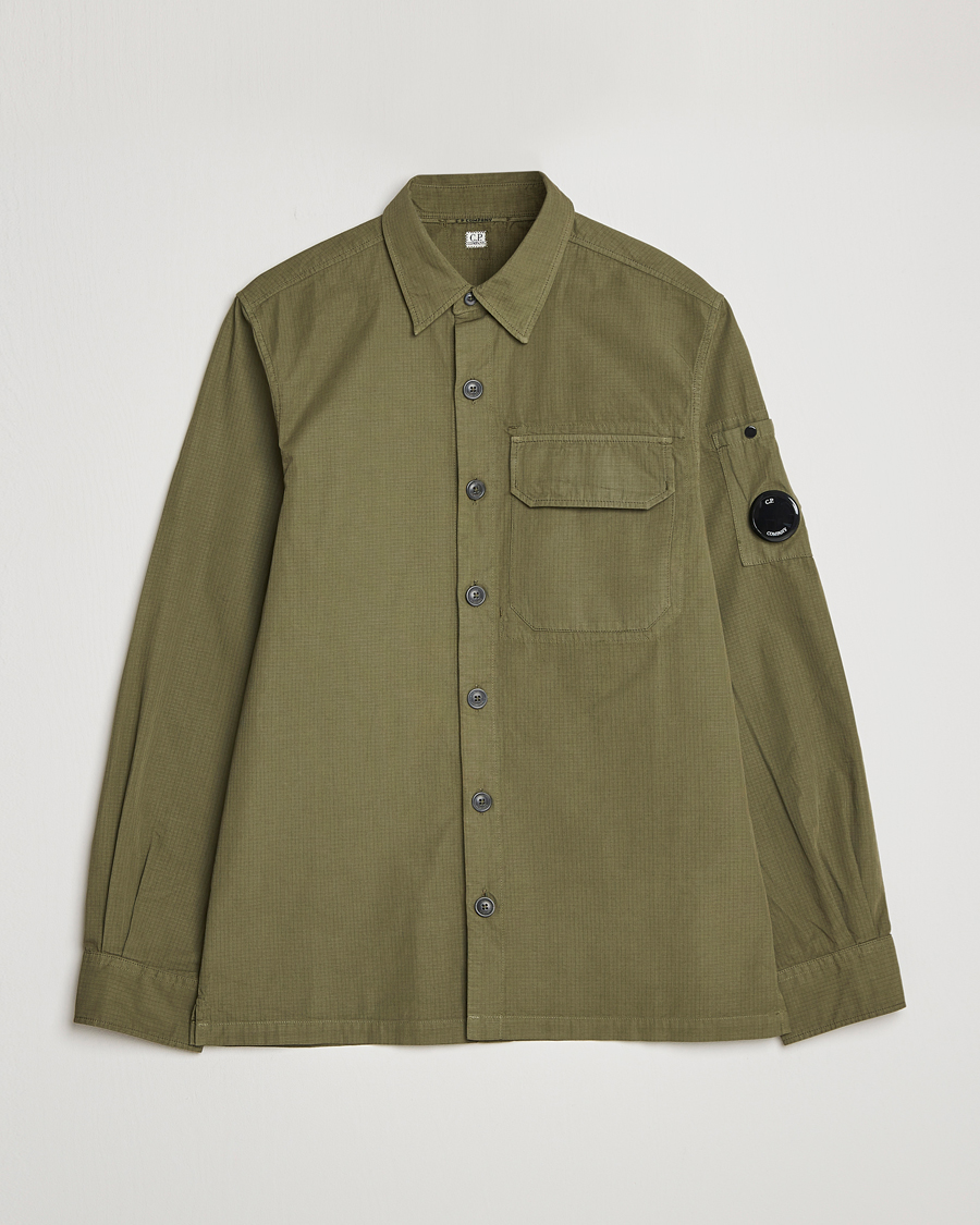 Hombres | Camisas | C.P. Company | Cotton Rip Stop Overshirt Green