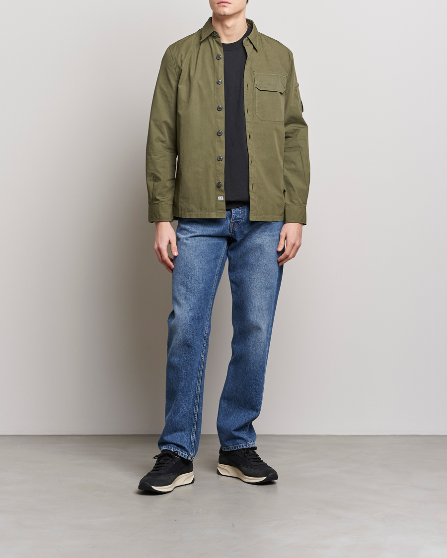 Hombres | Camisas | C.P. Company | Cotton Rip Stop Overshirt Green