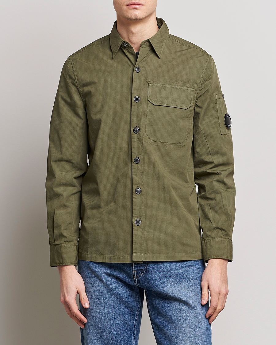 Hombres | Camisas | C.P. Company | Cotton Rip Stop Overshirt Green