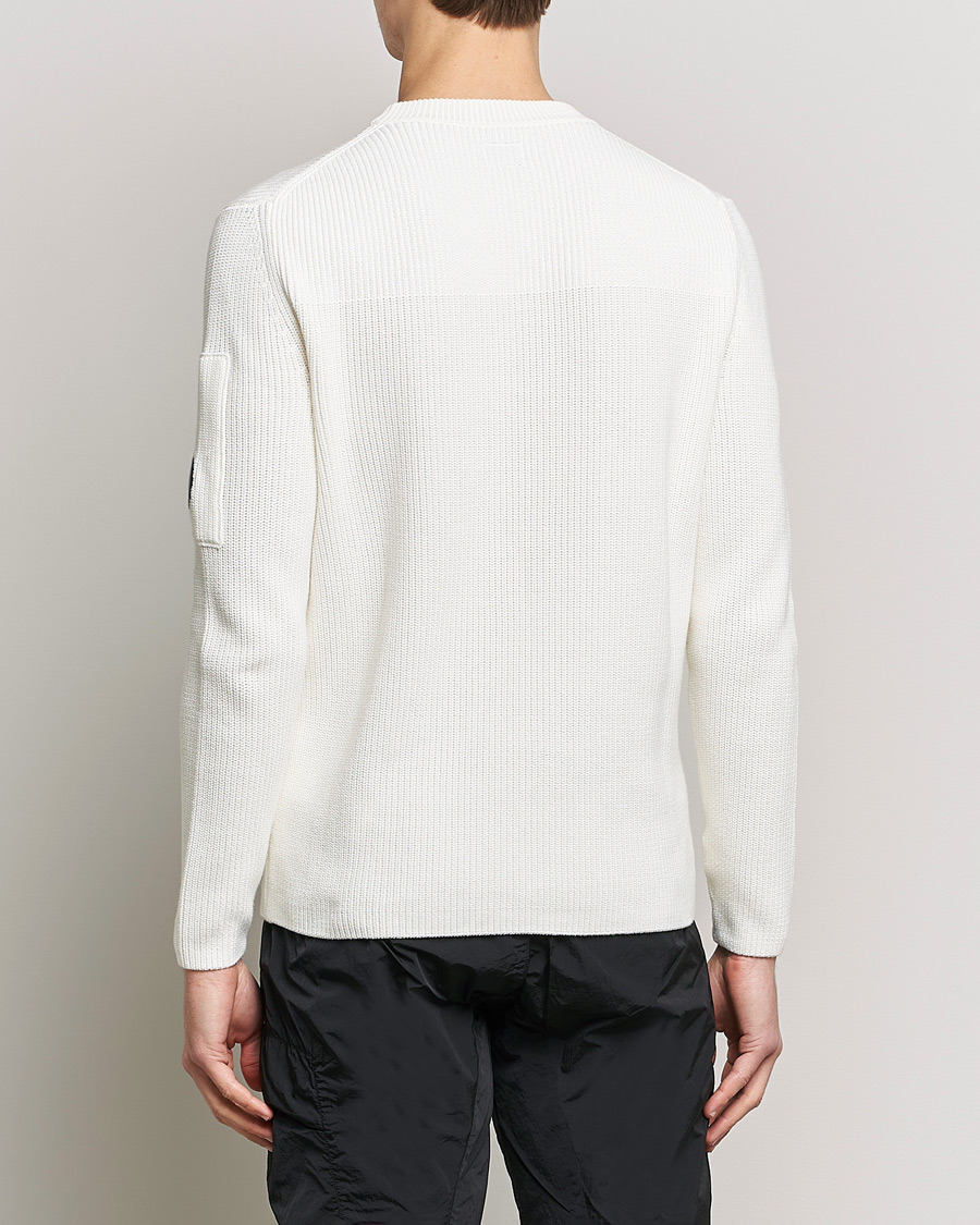Hombres | Jerséis y prendas de punto | C.P. Company | Sea Island Knitted Cotton Crew Neck White