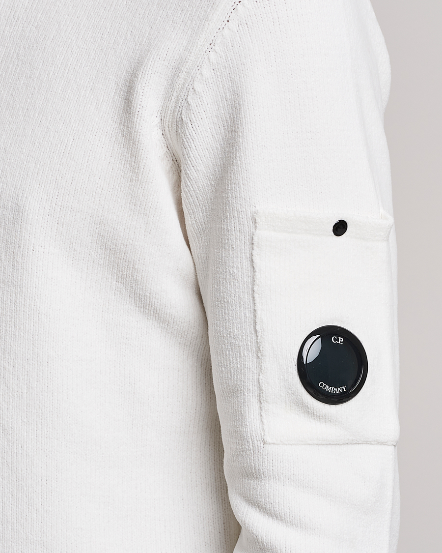 Hombres | Jerséis y prendas de punto | C.P. Company | Cotton Chenille Crew Neck White