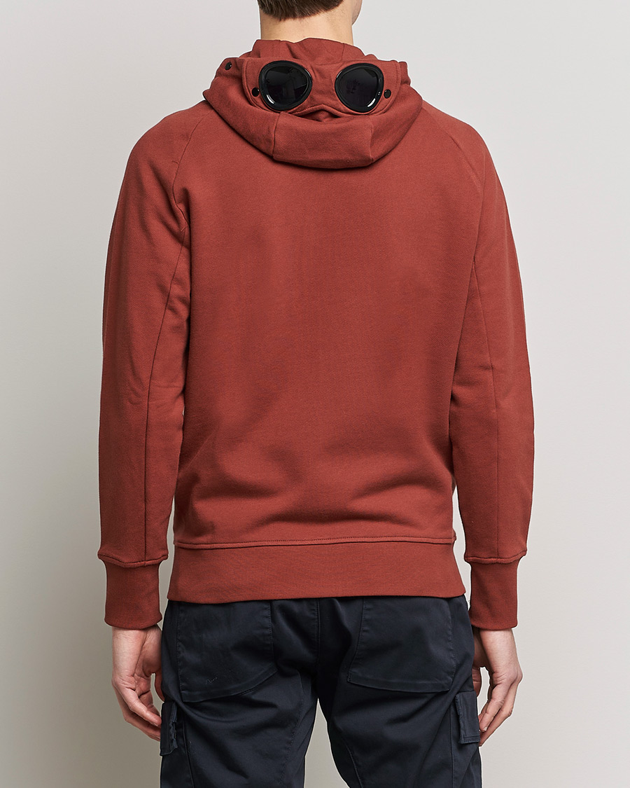 Hombres | Jerséis y prendas de punto | C.P. Company | Diagonal Raised Fleece Full Zip Goggle Hoodie Rust