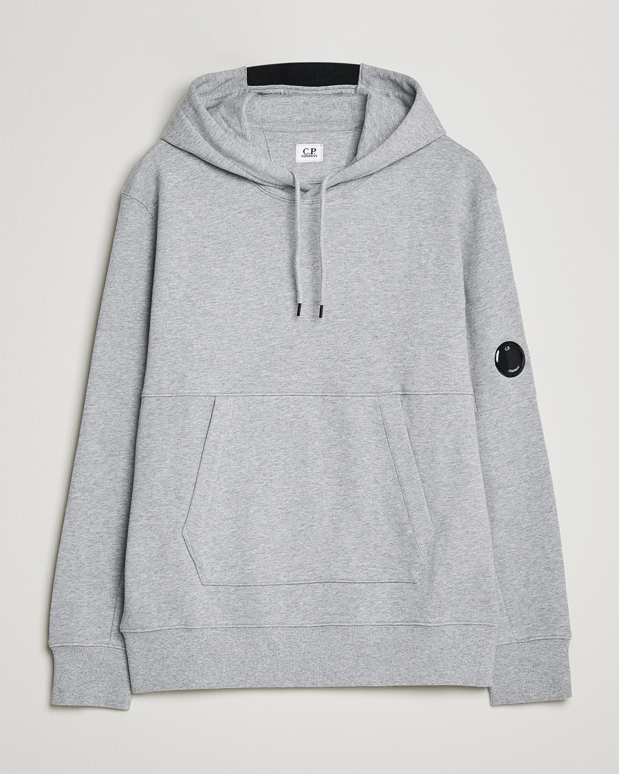 Hombres | Jerséis y prendas de punto | C.P. Company | Diagonal Raised Fleece Hooded Lens Sweatshirt Grey