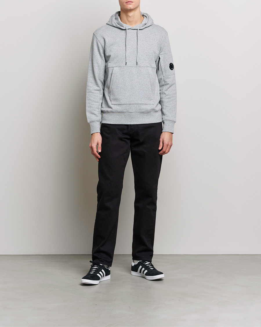 Hombres | Jerséis y prendas de punto | C.P. Company | Diagonal Raised Fleece Hooded Lens Sweatshirt Grey