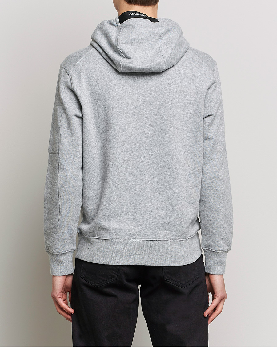 Hombres | Jerséis y prendas de punto | C.P. Company | Diagonal Raised Fleece Hooded Lens Sweatshirt Grey