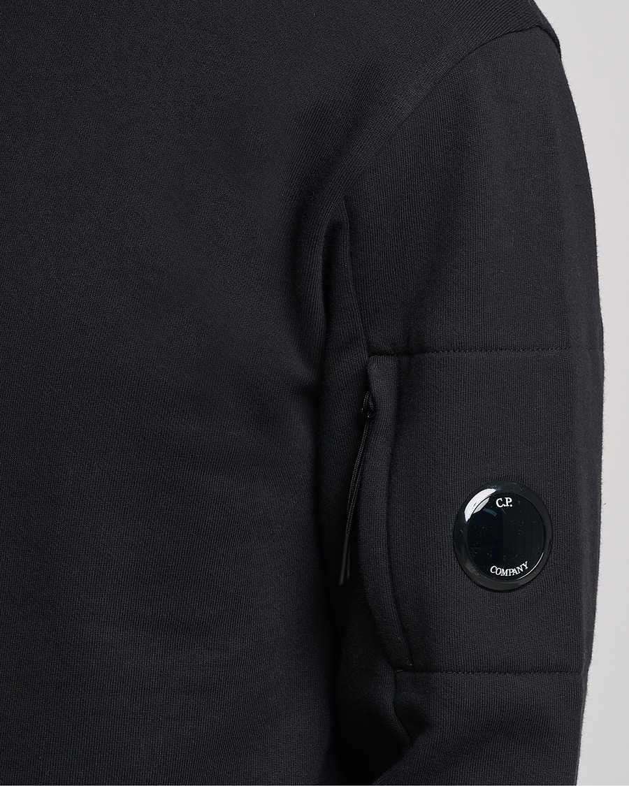 Hombres | Jerséis y prendas de punto | C.P. Company | Diagonal Raised Fleece Lens Sweatshirt Black