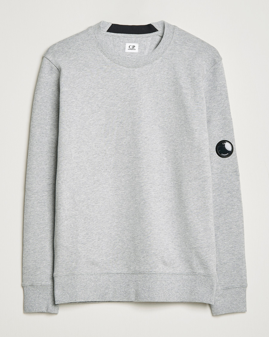 Hombres | Jerséis y prendas de punto | C.P. Company | Diagonal Raised Fleece Lens Sweatshirt Grey