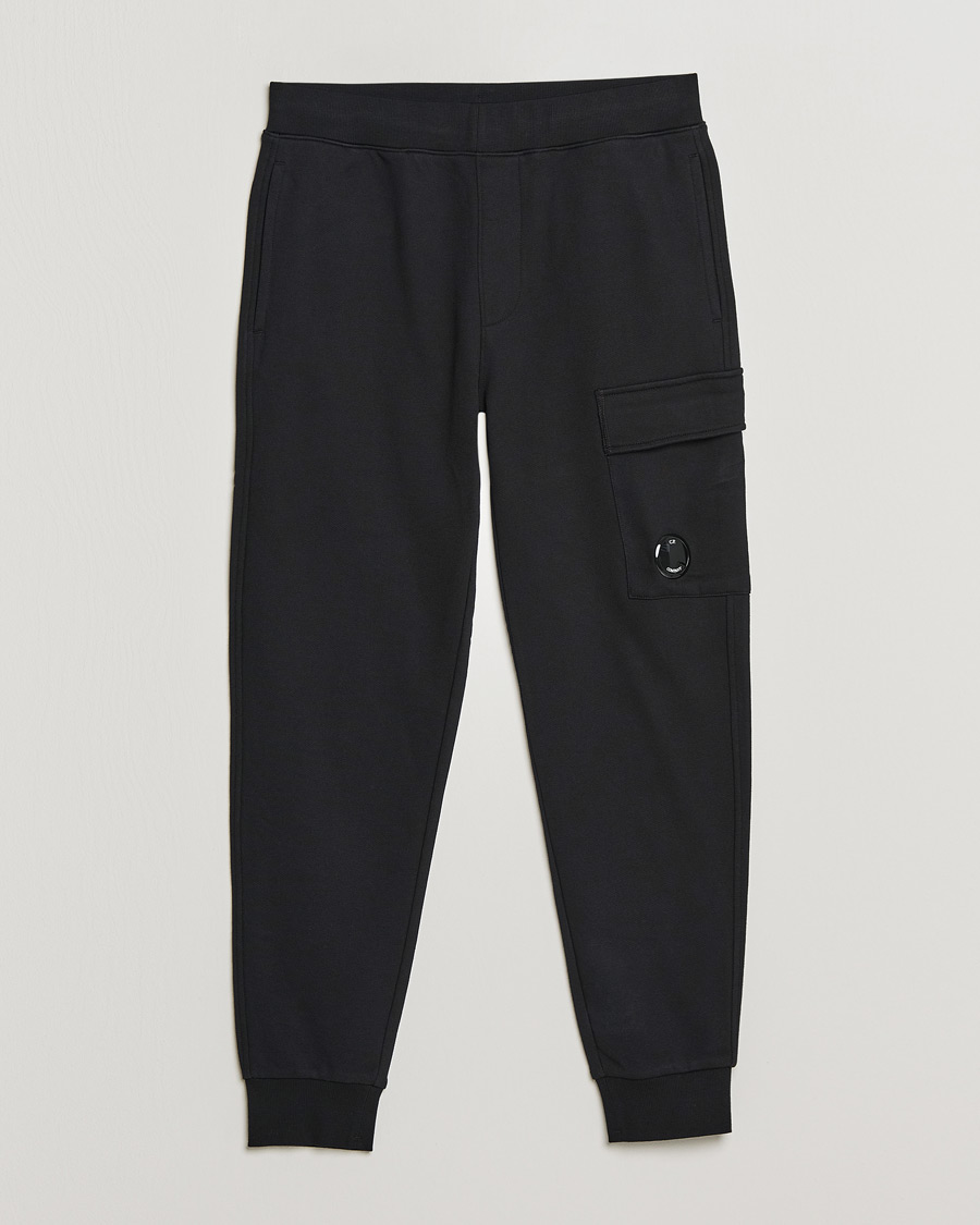 Hombres | Pantalones | C.P. Company | Diagonal Raised Fleece Lens Sweatpants Black