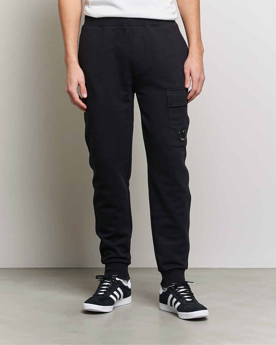 Hombres | Pantalones | C.P. Company | Diagonal Raised Fleece Lens Sweatpants Black