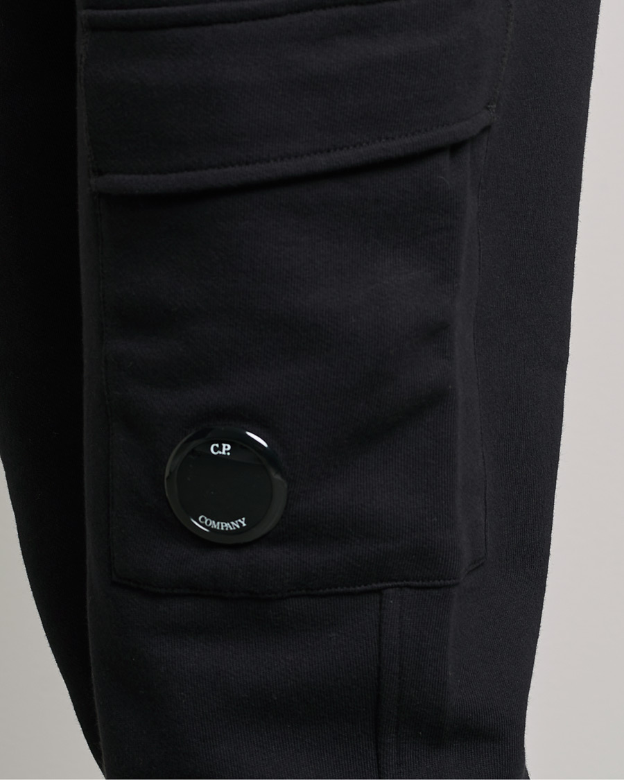 Hombres | Pantalones | C.P. Company | Diagonal Raised Fleece Lens Sweatpants Black