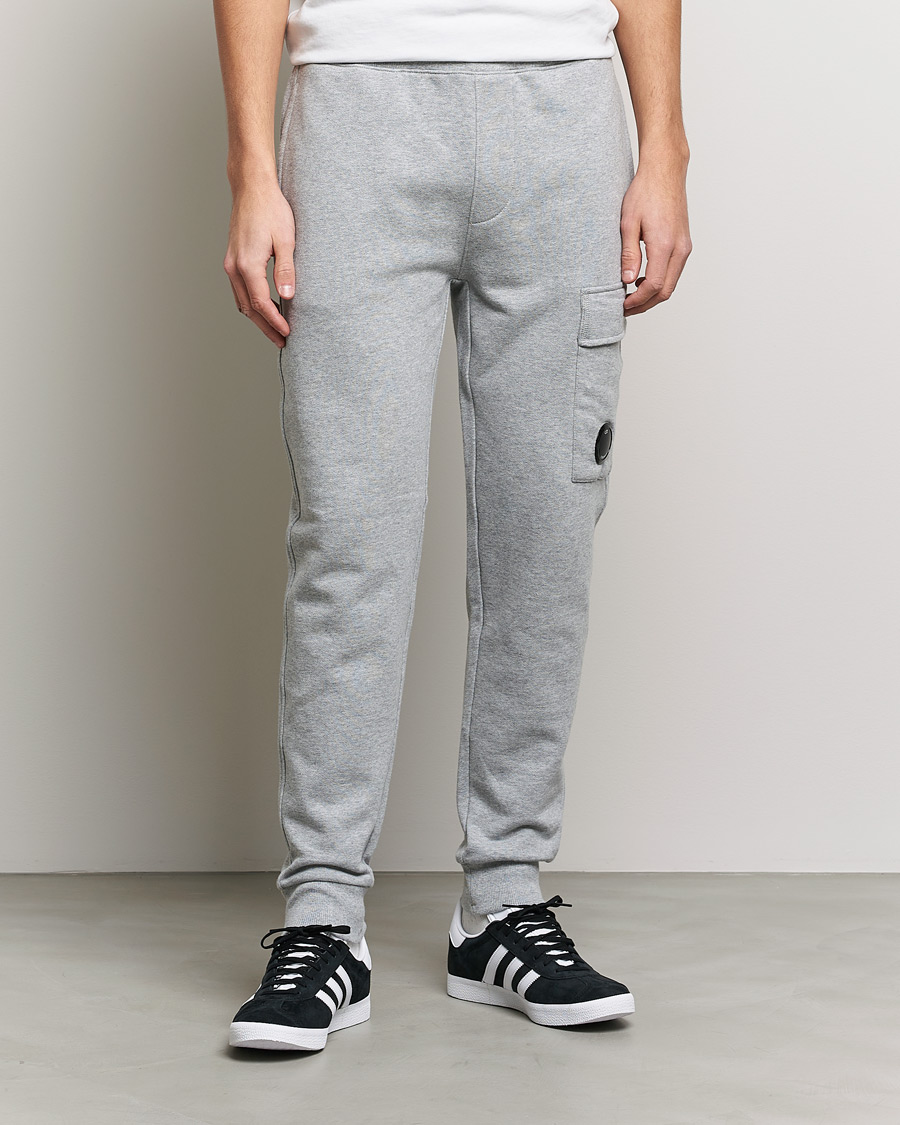 Hombres | Pantalones | C.P. Company | Diagonal Raised Fleece Lens Sweatpants Grey