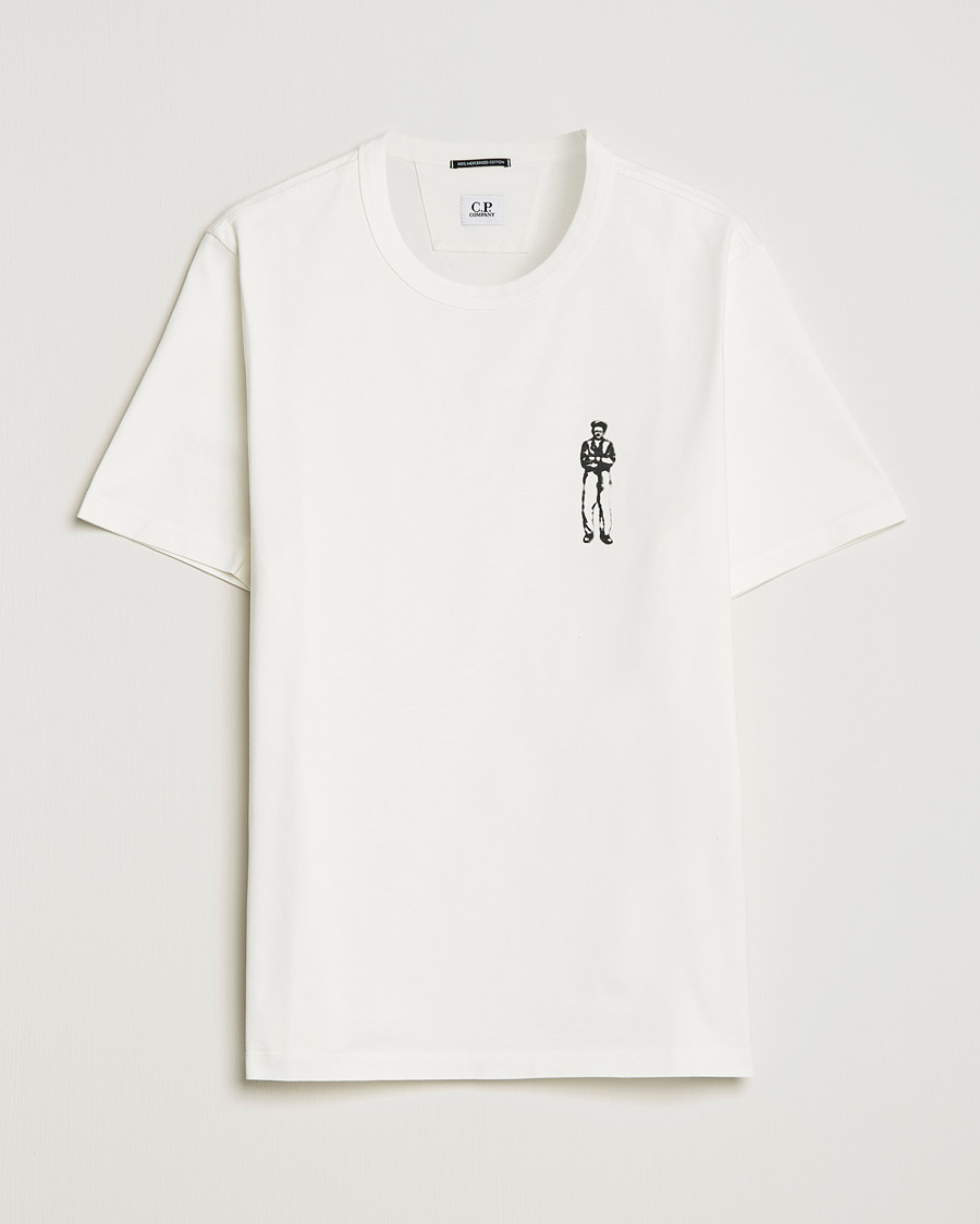 Hombres | Camisetas | C.P. Company | Heavy Mercerized Cotton Printed Logo T-Shirt White