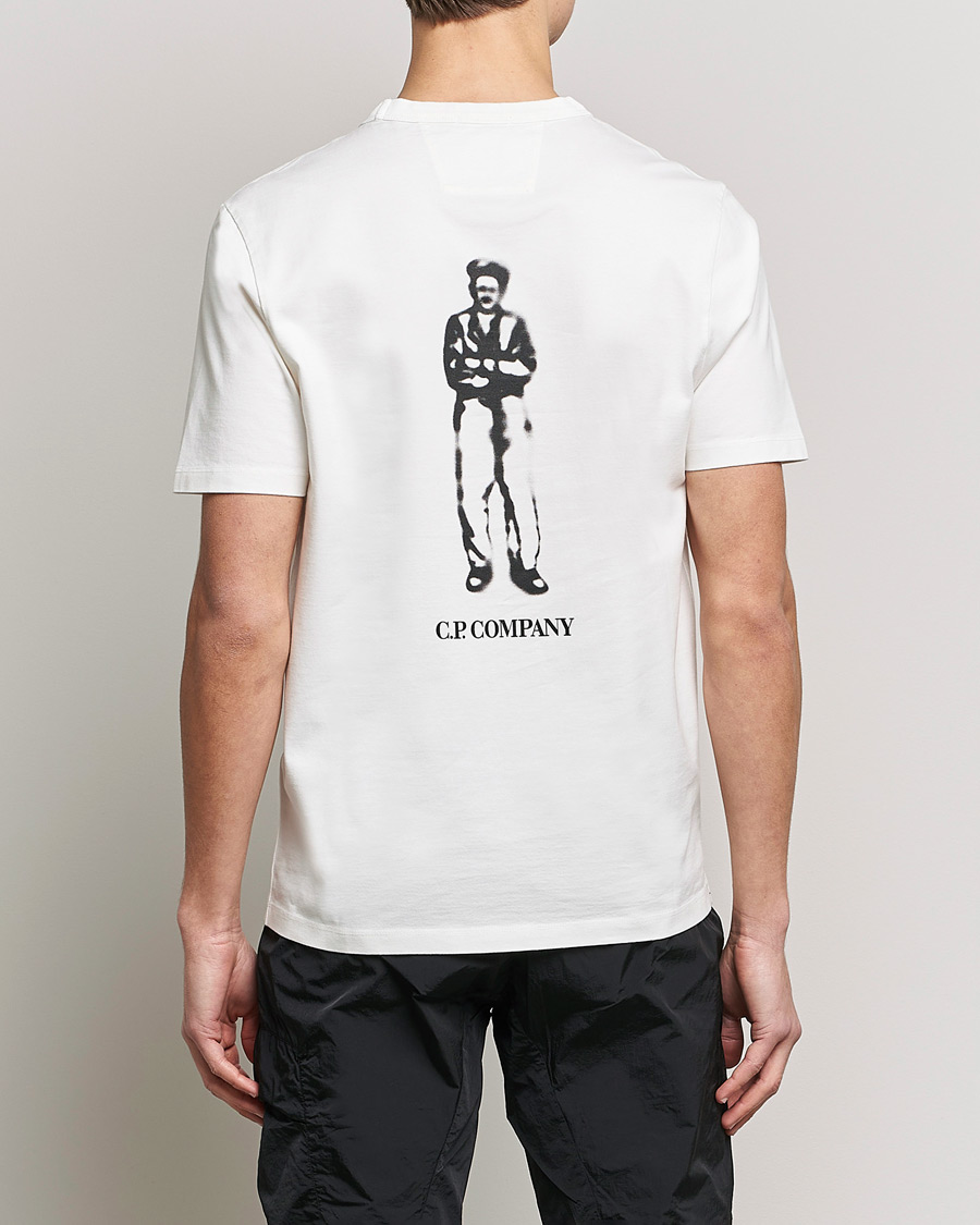 Hombres | Camisetas | C.P. Company | Heavy Mercerized Cotton Printed Logo T-Shirt White