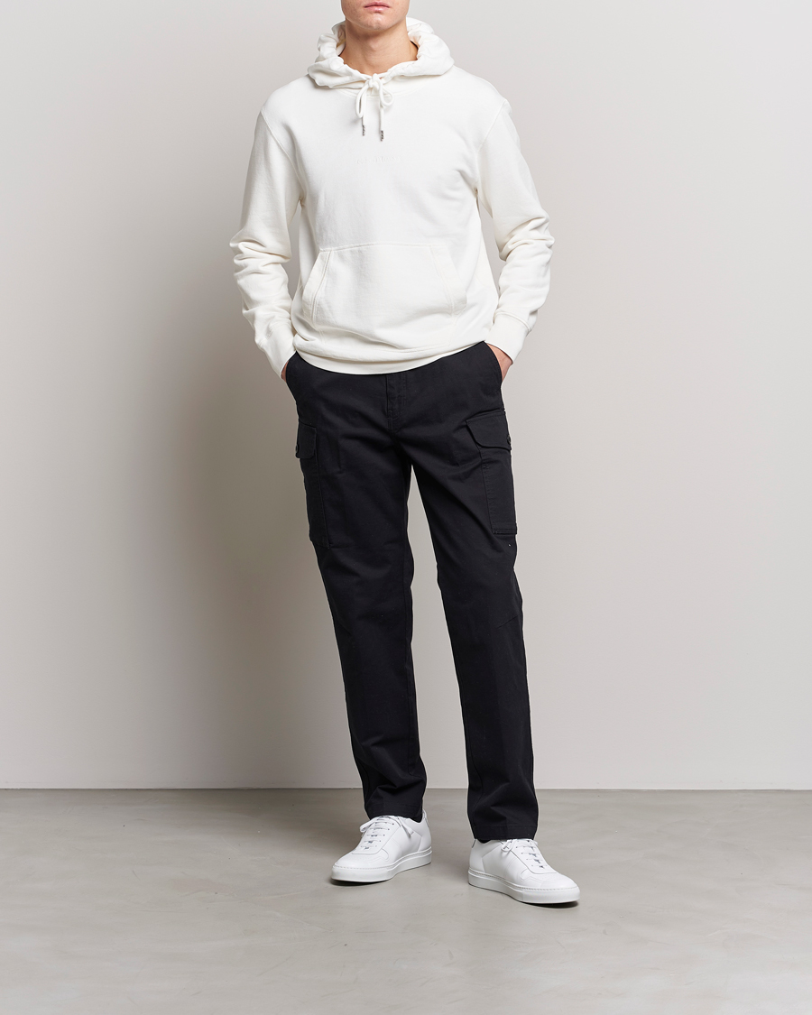 Hombres | Jerséis y prendas de punto | C.P. Company | Garment Dyed Cotton Fleece Printed Hood White