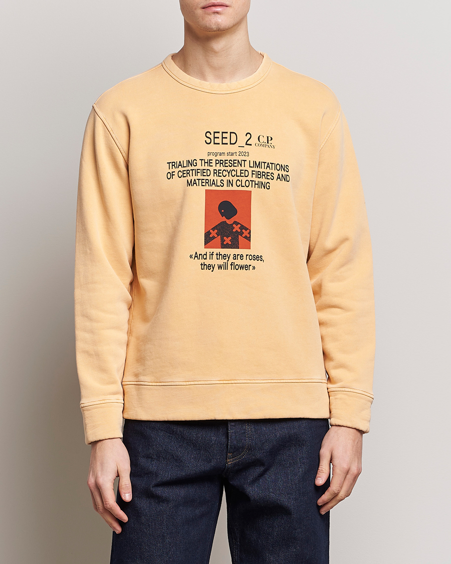 Hombres | Jerséis y prendas de punto | C.P. Company | Recycled Cotton Sweatshirt Orange