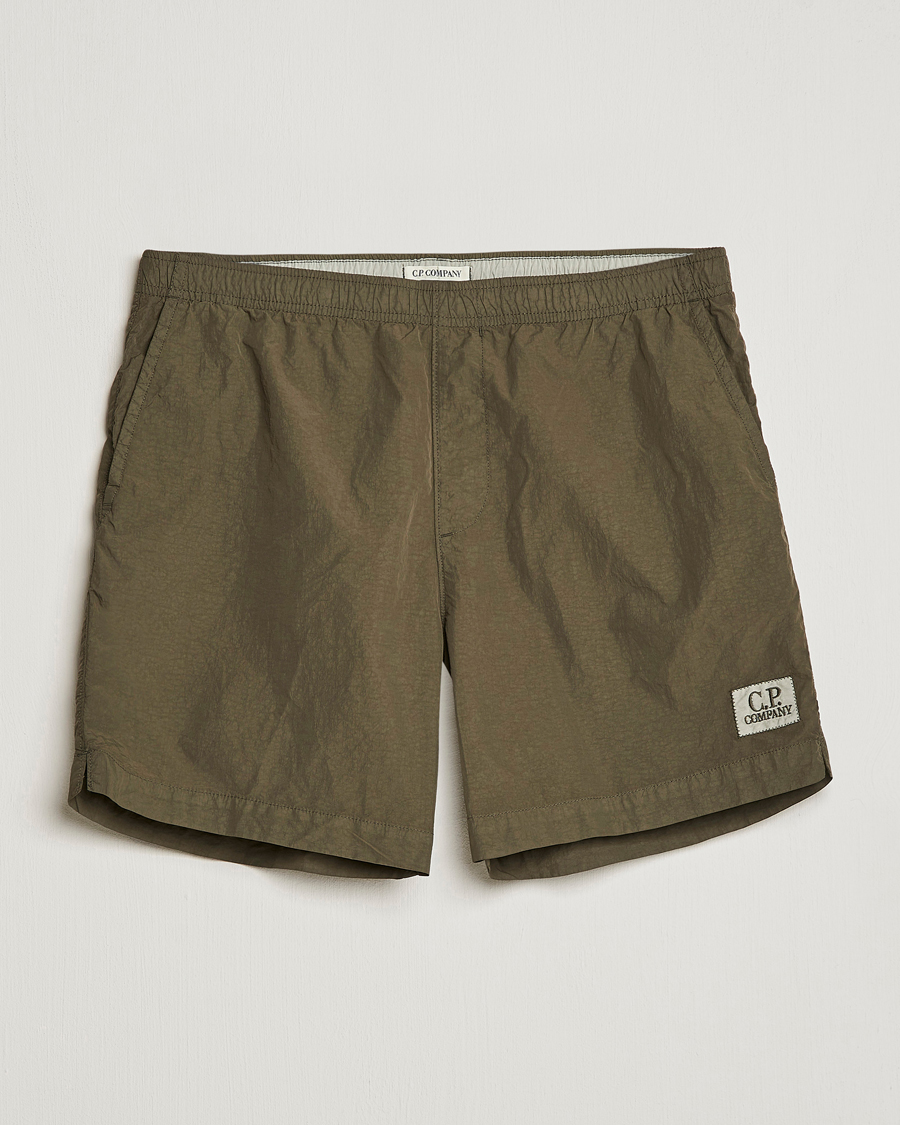 Hombres | Bañadores | C.P. Company | Flatt Nylon Garment Dyed Swimshorts Olive