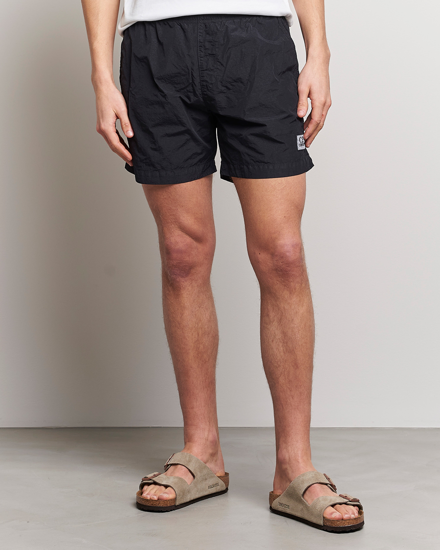 Hombres | Bañadores | C.P. Company | Flatt Nylon Garment Dyed Swimshorts Black