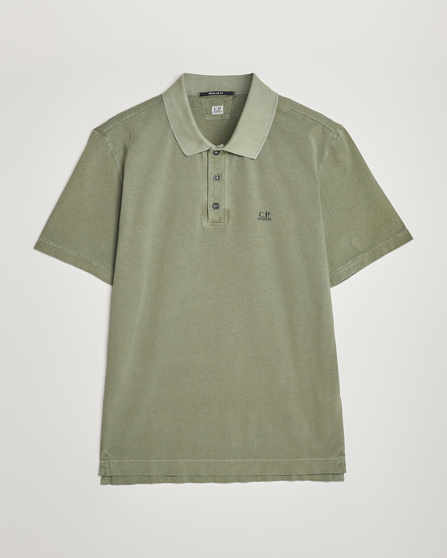 Hombres | Polos | C.P. Company | Old Dyed Cotton Jersey Polo Olive