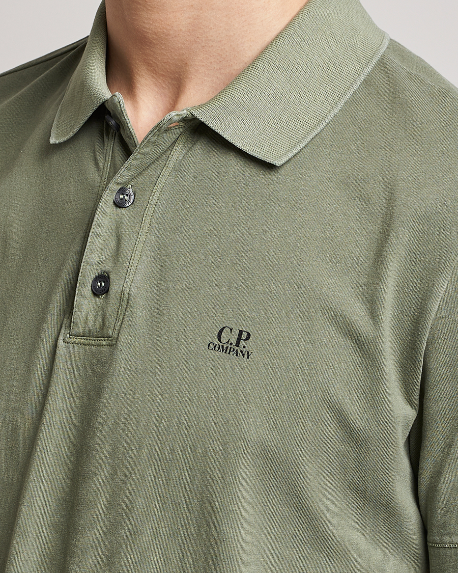 Hombres | Polos | C.P. Company | Old Dyed Cotton Jersey Polo Olive