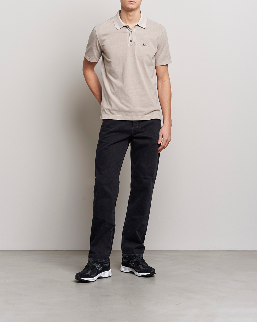 Hombres | Polos | C.P. Company | Old Dyed Cotton Jersey Polo Grey