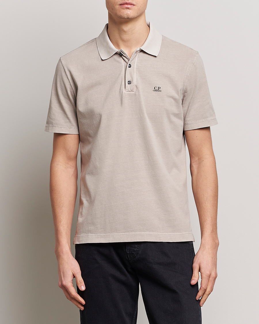 Hombres | Polos | C.P. Company | Old Dyed Cotton Jersey Polo Grey