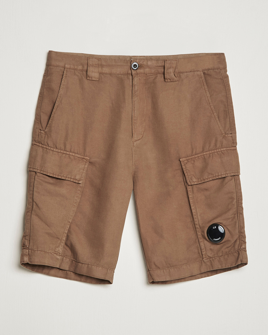 Hombres | Pantalones cortos | C.P. Company | Cotton/Linen Cargo Shorts Taupe