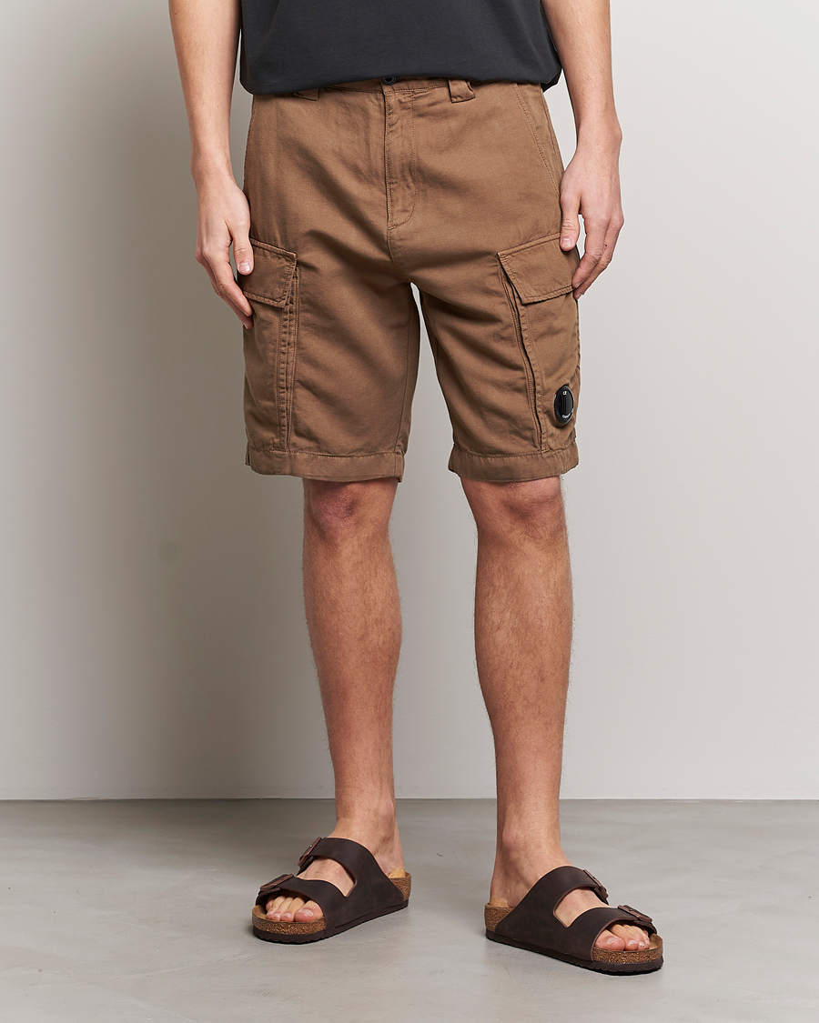 Hombres | Pantalones cortos | C.P. Company | Cotton/Linen Cargo Shorts Taupe
