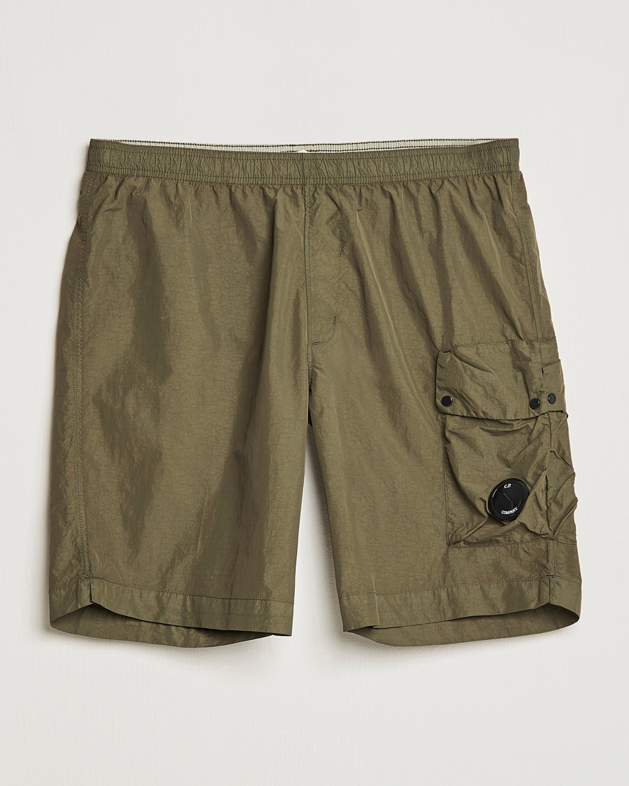 Hombres | Pantalones cortos | C.P. Company | Flatt Nylon Garment Dyed Shorts Olive