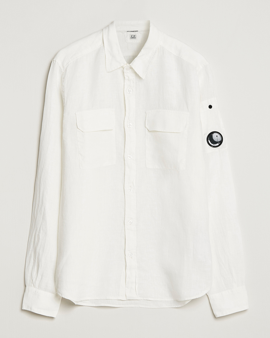 Hombres | Camisas | C.P. Company | Long Sleeve Linen Shirt White