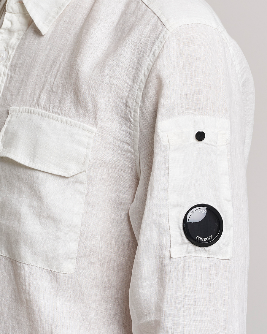 Hombres | Camisas | C.P. Company | Long Sleeve Linen Shirt White