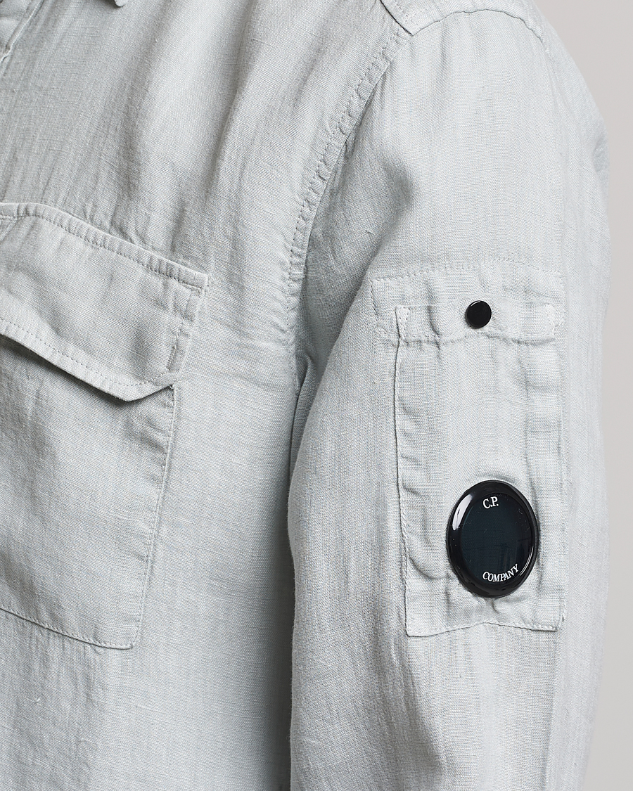 Hombres | Camisas | C.P. Company | Long Sleeve Linen Shirt Ocean