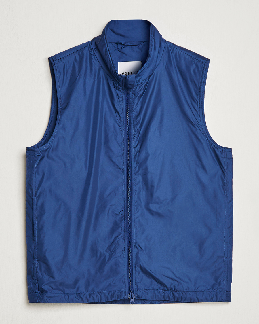 Hombres | Chalecos | Aspesi | Vernes Nylon Gilet Bluette