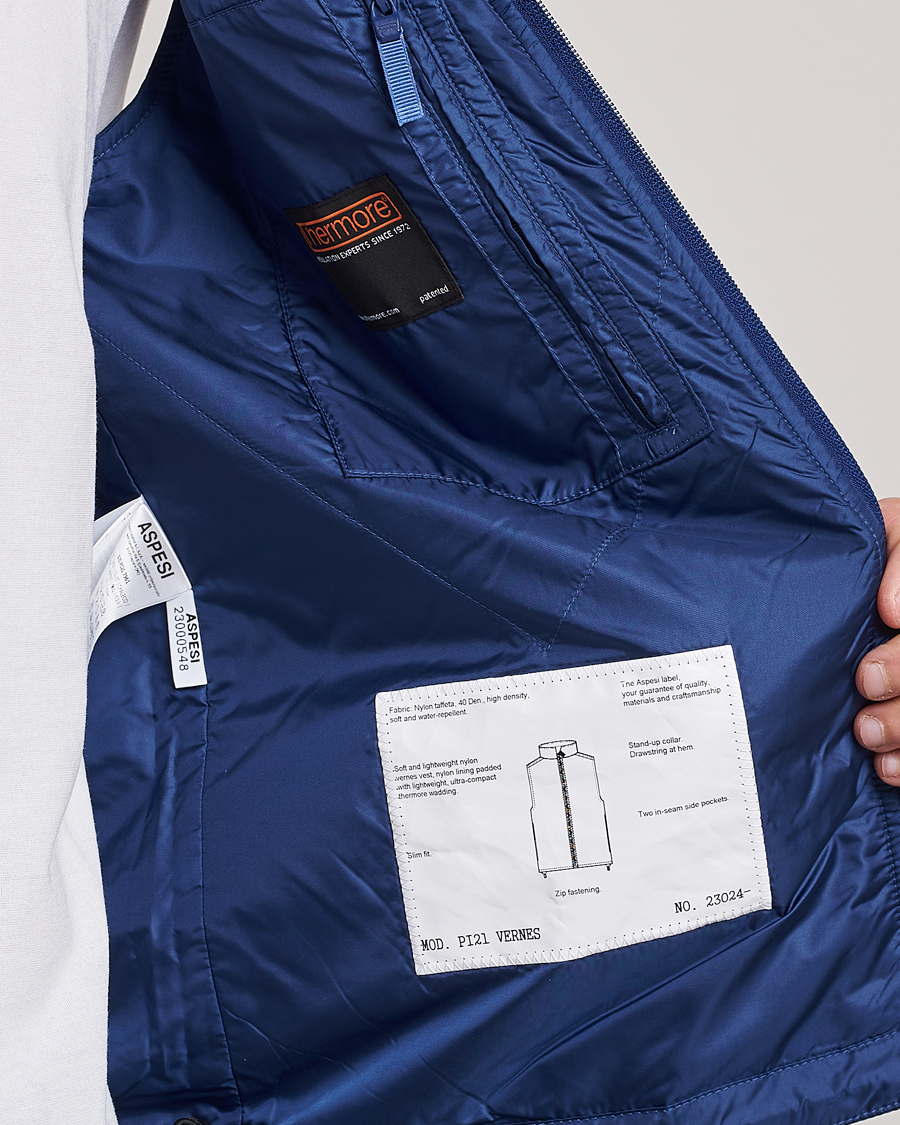 Hombres | Chalecos | Aspesi | Vernes Nylon Gilet Bluette