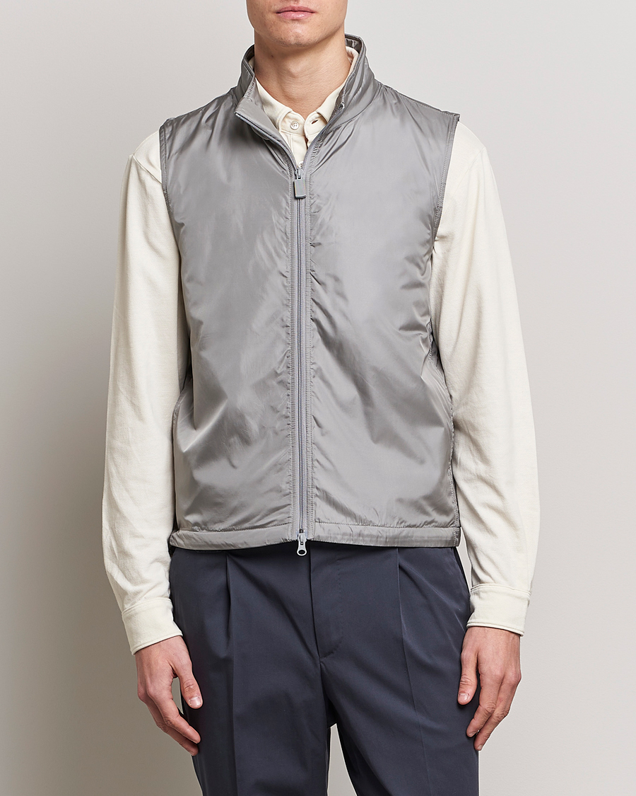 Hombres | Chalecos | Aspesi | Vernes Nylon Gilet Grey