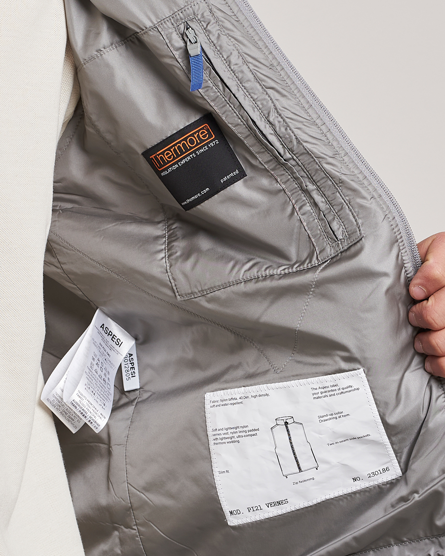 Hombres | Chalecos | Aspesi | Vernes Nylon Gilet Grey